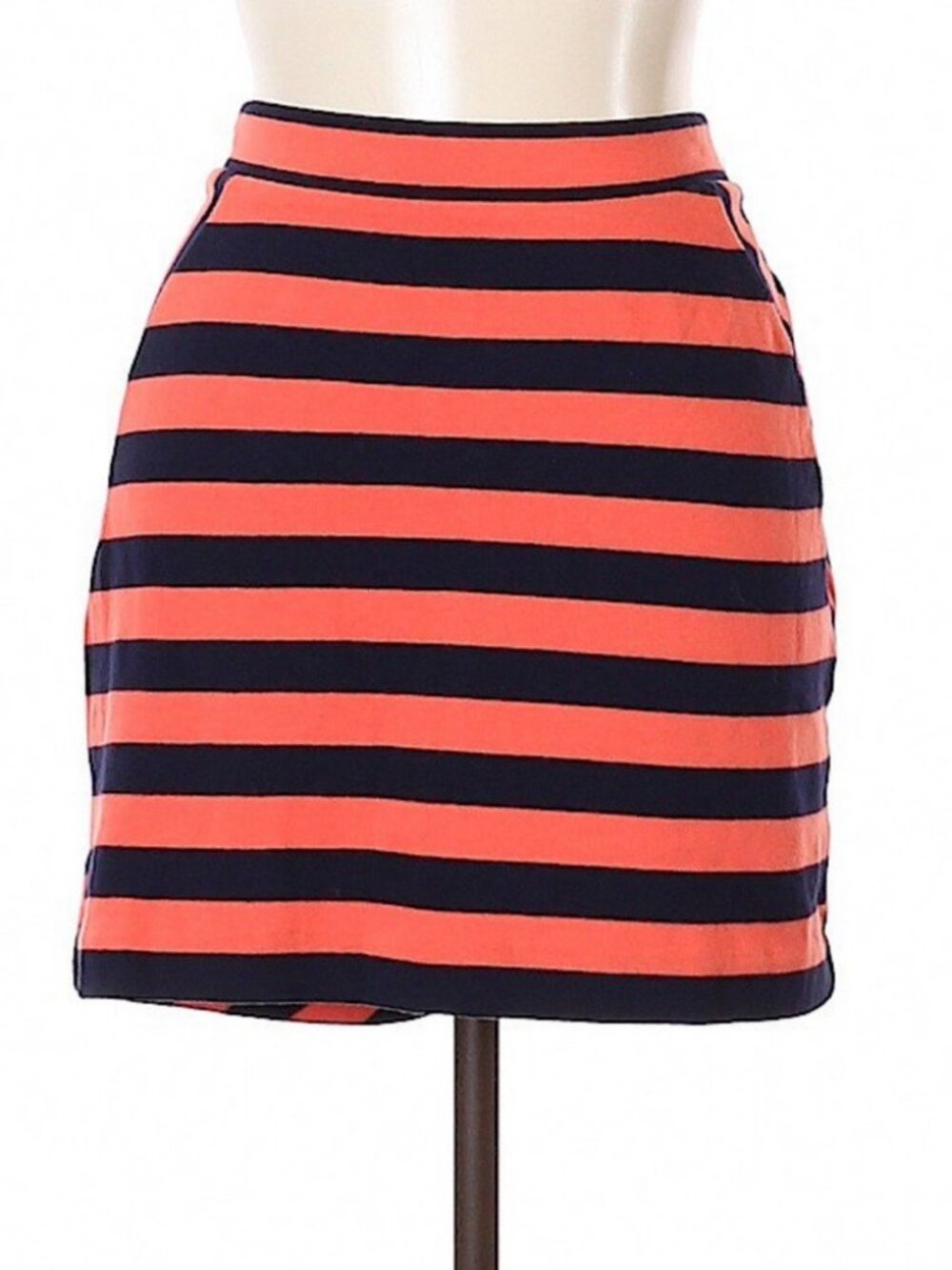 Gap Orange Navy Blue Striped Mini Skirt